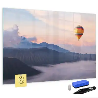 Magnetic glass dry erase board with beautiful landscape design