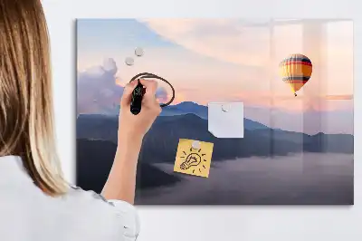 Magnetic glass dry erase board with beautiful landscape design