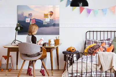 Magnetic glass dry erase board with beautiful landscape design