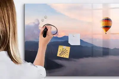 Magnetic glass dry erase board with beautiful landscape design