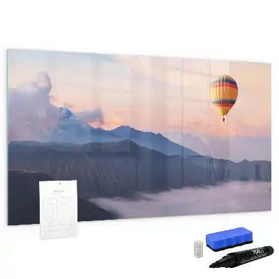 Magnetic glass dry erase board with beautiful landscape design