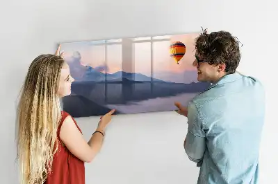 Magnetic glass dry erase board with beautiful landscape design