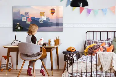 Magnetic glass dry erase board with beautiful landscape design