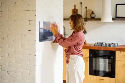Magnetic glass dry erase board with beautiful landscape design