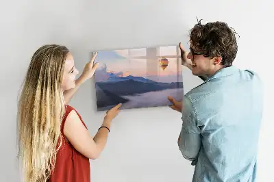 Magnetic glass dry erase board with beautiful landscape design