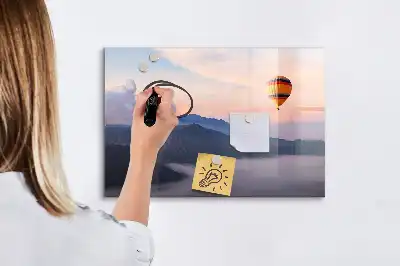 Magnetic glass dry erase board with beautiful landscape design