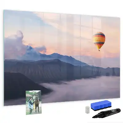 Magnetic glass dry erase board with beautiful landscape design