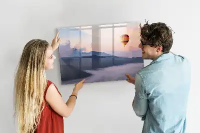 Magnetic glass dry erase board with beautiful landscape design