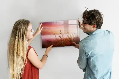 Magnetic glass dry erase board in misty morning design