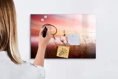 Magnetic glass dry erase board in misty morning design