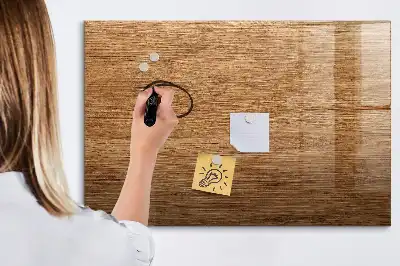 Magnetic glass dry erase board with a light wood frame