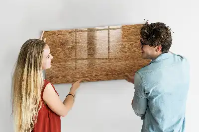 Magnetic glass dry erase board with a light wood frame