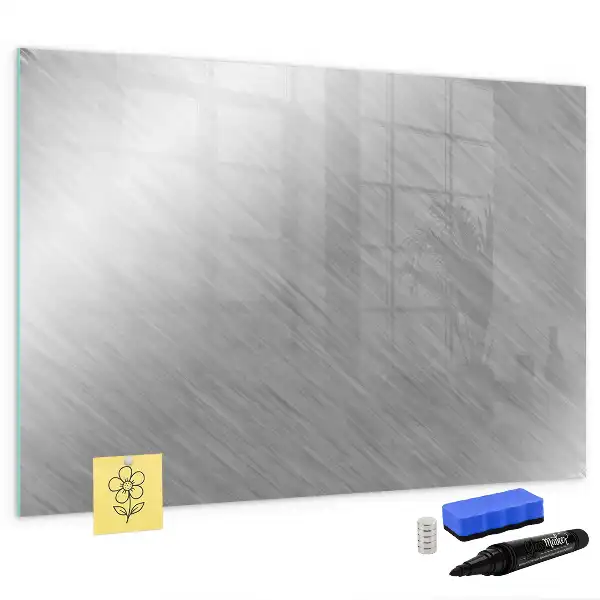 Magnetic glass dry erase board with a metal wall mount