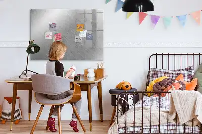 Magnetic glass dry erase board with a metal wall mount