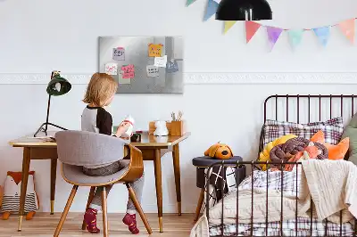 Magnetic glass dry erase board with a metal wall mount