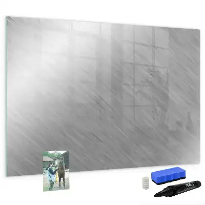 Magnetic glass dry erase board with a metal wall mount