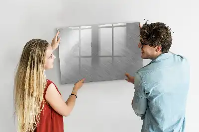 Magnetic glass dry erase board with a metal wall mount