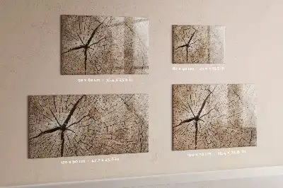 Magnetic glass dry erase board with old tree trunk design