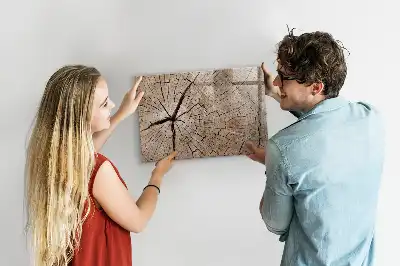 Magnetic glass dry erase board with old tree trunk design