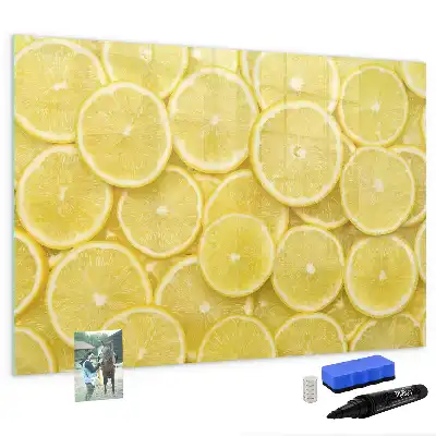 Magnetic marker board with lemon slices design