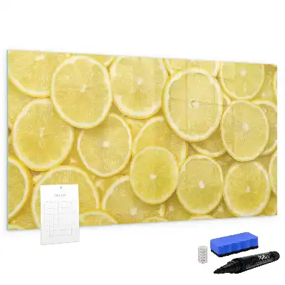 Magnetic marker board with lemon slices design