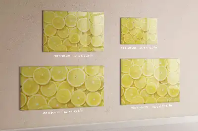 Magnetic marker board with lemon slices design