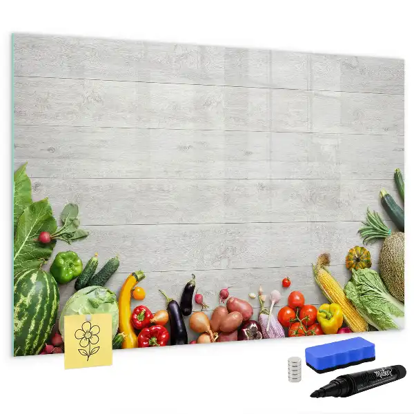 Magnetic whiteboard with a vegetables on the table print