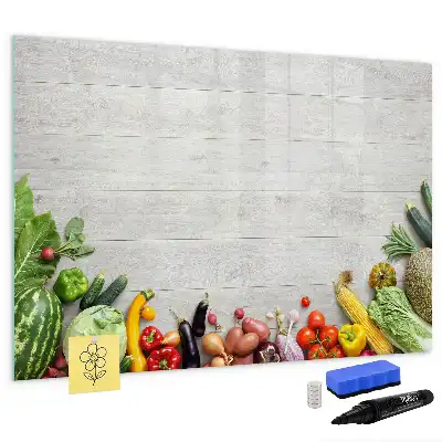 Magnetic whiteboard with a vegetables on the table print