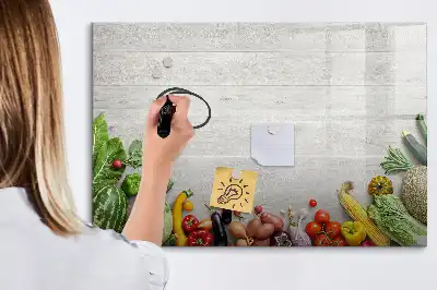 Magnetic whiteboard with a vegetables on the table print