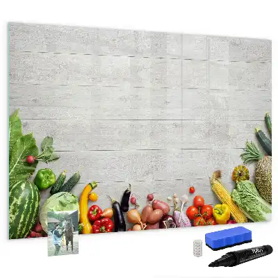 Magnetic whiteboard with a vegetables on the table print