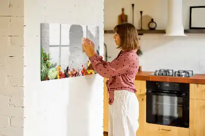 Magnetic whiteboard with a vegetables on the table print