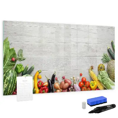 Magnetic whiteboard with a vegetables on the table print