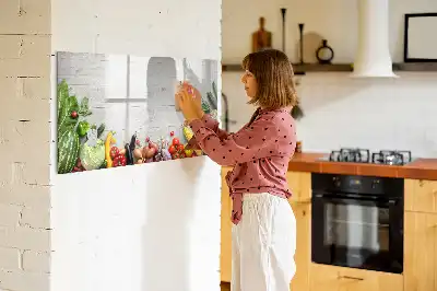 Magnetic whiteboard with a vegetables on the table print
