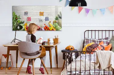 Magnetic whiteboard with a vegetables on the table print