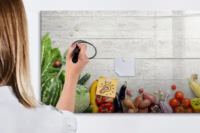 Magnetic whiteboard with a vegetables on the table print