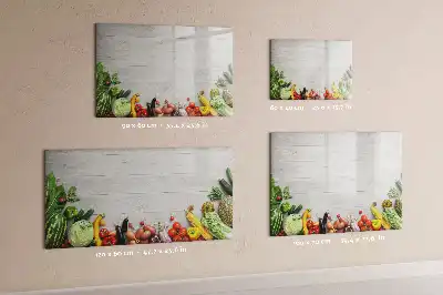 Magnetic whiteboard with a vegetables on the table print