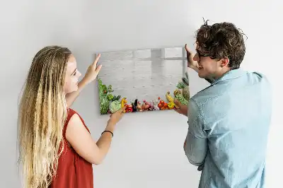 Magnetic whiteboard with a vegetables on the table print