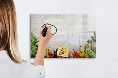 Magnetic whiteboard with a vegetables on the table print
