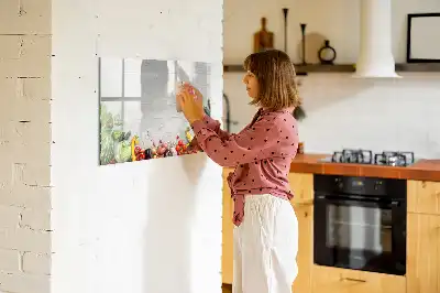 Magnetic whiteboard with a vegetables on the table print