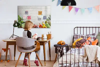 Magnetic whiteboard with a vegetables on the table print