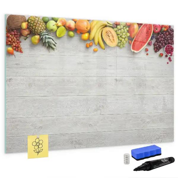 Magnetic marker board fruit on the table
