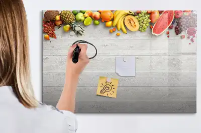 Magnetic marker board fruit on the table