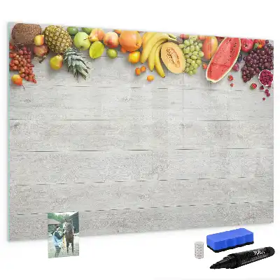 Magnetic marker board fruit on the table