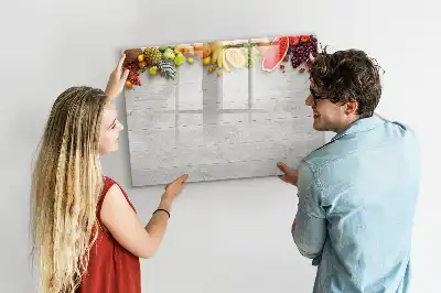Magnetic marker board fruit on the table