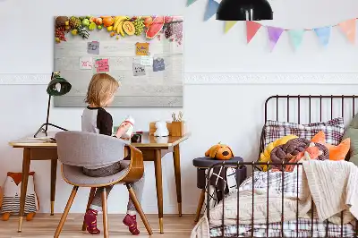Magnetic marker board fruit on the table