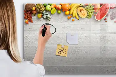 Magnetic marker board fruit on the table