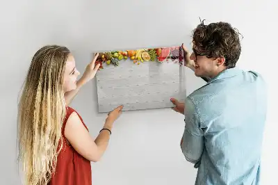 Magnetic marker board fruit on the table