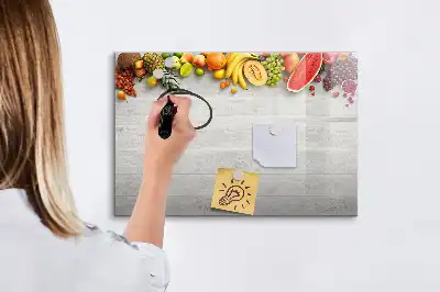 Magnetic marker board fruit on the table
