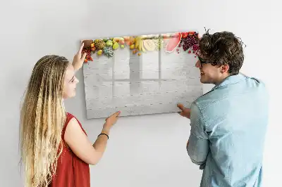 Magnetic marker board fruit on the table