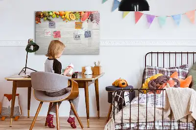 Magnetic marker board fruit on the table